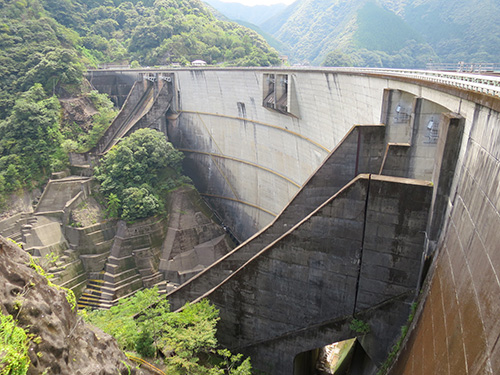 図1　ダム。長い年月の間に下流河川を大きく変化させる
